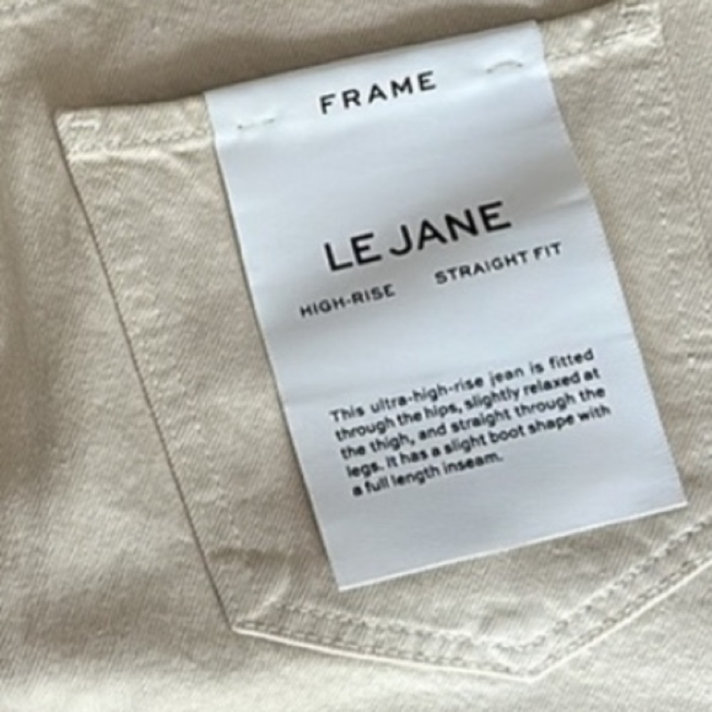 FRAME Denim Le Jane High Rise Straight Studded Trouser Jeans Au Natural 27 - Picture 4 of 5